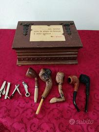 Cofanetto porta pipe con accessori da collezione 