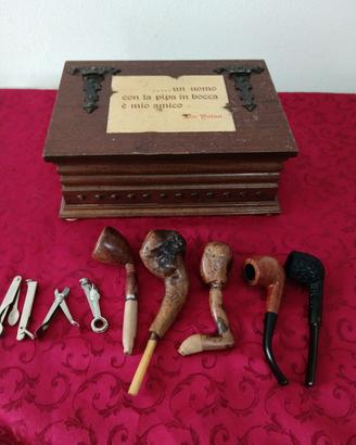 Cofanetto porta pipe con accessori da collezione 