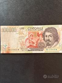 LIRE 100000 Caravaggio e 10000 Volta