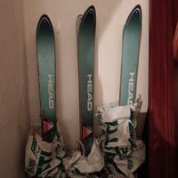 sci head 3 paia completi + slittino vintage