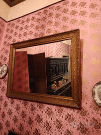 Grande specchio d'epoca con cornice dorata