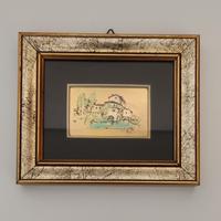 Quadro dipinto a mano su foglio oro