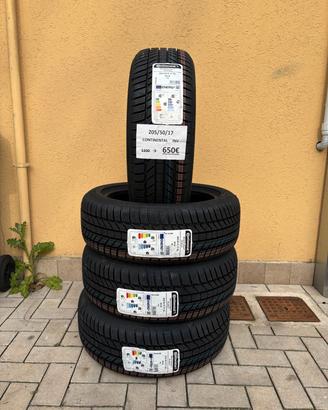4 Gomme Nuove Invernali Continental 205/50 r17