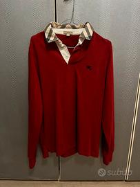 polo rossa maniche lunghe BURBERRY