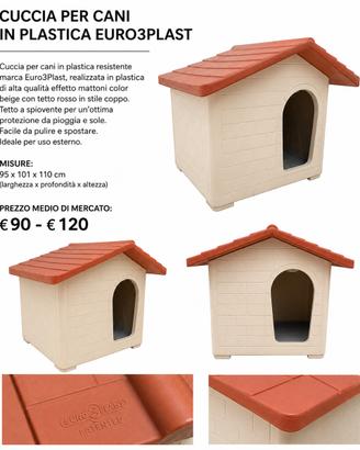 Cuccia per Cani Euro3Plast XXL – 95×101×110 cm