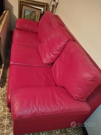Divani in pelle rosso