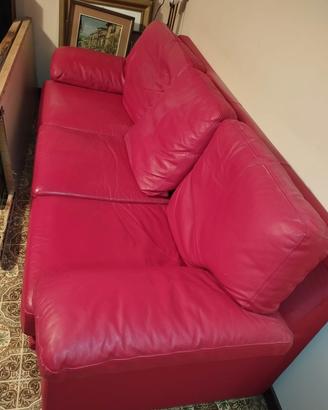Divani in pelle rosso