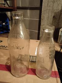 bottiglie latte vintage in vetro 