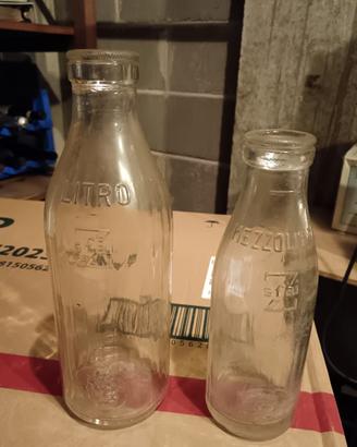 bottiglie latte vintage in vetro 