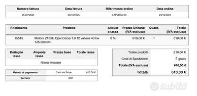MOTORE OPEL CORSA 1000