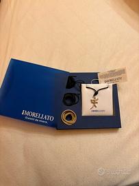 Ciondolo morellato vintage  acciaio e oro 18 k