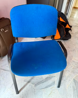 Sedia da ufficio/conferenza blu in alluminio – rit