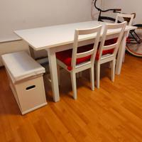 tavolo bianco allungabile + 4 sedute