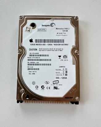Hard disk seagate 120gb per mac book pro