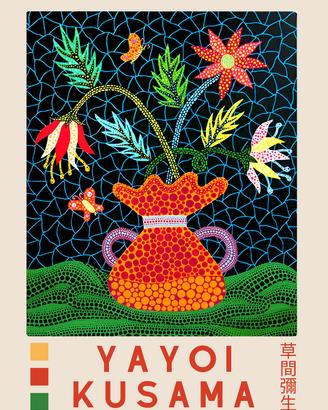 poster Yayoi Kusama Wallart formato A3 japan stile