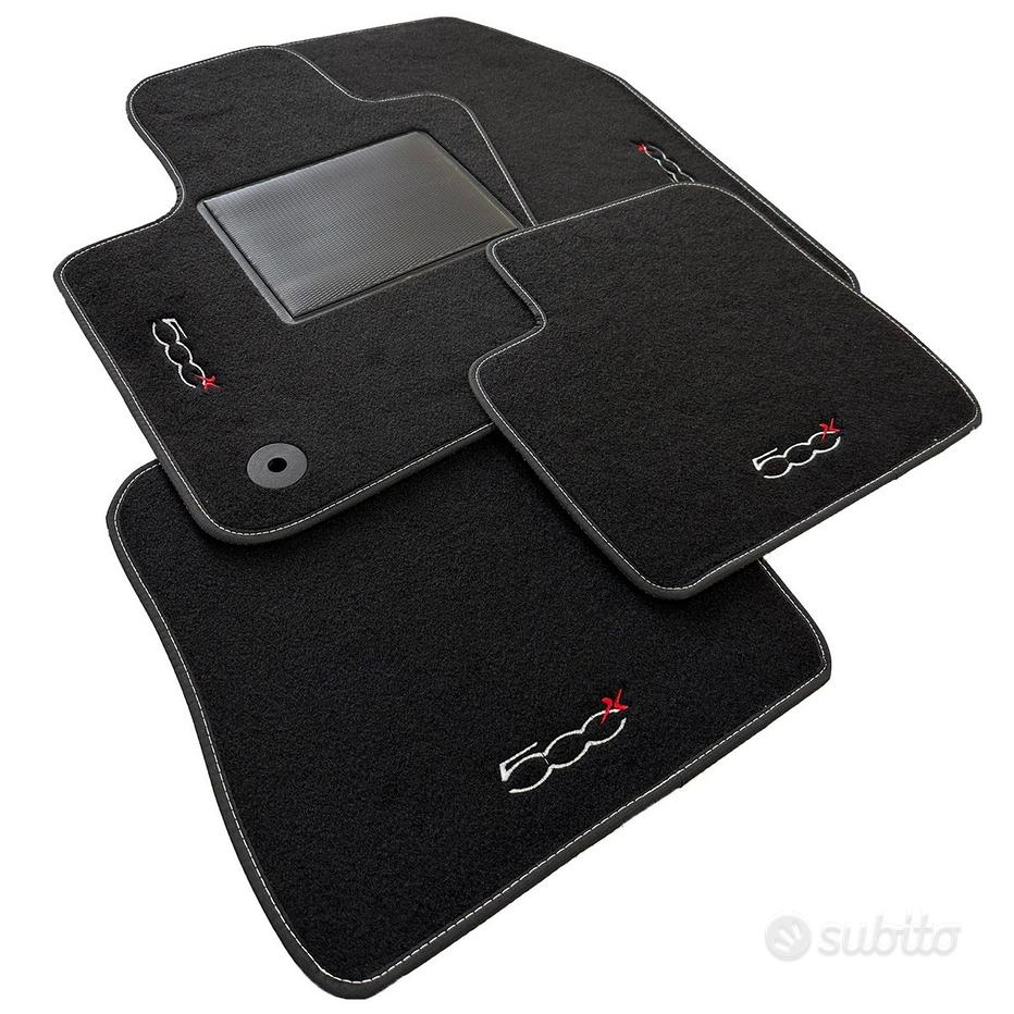 Tappetini Auto Per Fiat 500L 2017-2023 - Moquette Con Logo, Battitacco Gomma, Made In Italy - Foto 7