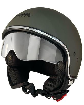CASCO DIEFFE VERDE OPACO CON VISIERINO A SCOMPARSA