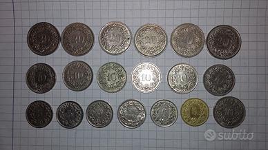Lotto di 29 monete Svizzere
