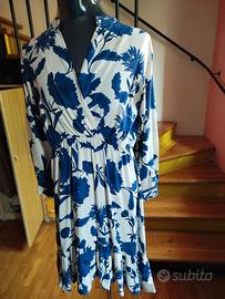 Vestito bianco e blu - VOGUE taglia 46