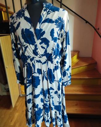 Vestito bianco e blu - VOGUE taglia 46