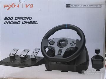 Simulatore di guida PXN V9 con volante e cambio.