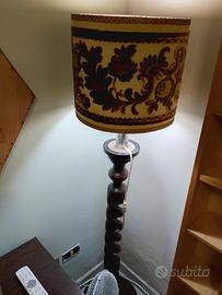 Piantana lampada da terra terra legno vintage 