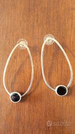 orecchini argento e pietra dura e tormalina rossa