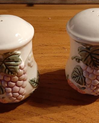 set sale e pepe vintage country in ceramica 