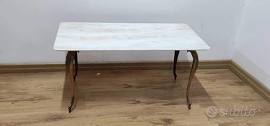 Tavolino ottone e marmo vintage design anni 50