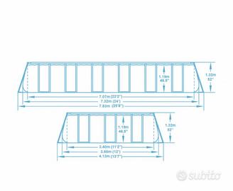 Piscina bestway 732x366x132 + filtro  e accessori