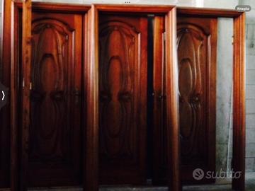 Porte in noce lavorate a mano