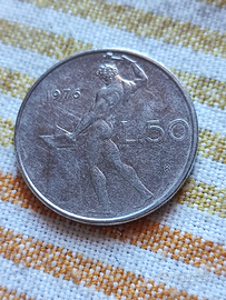 Moneta Repubblica italiana 50 lire anno 1976