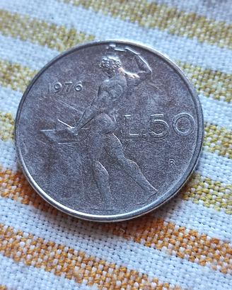 Moneta Repubblica italiana 50 lire anno 1976