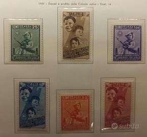 REGNO Posta Aerea 1937 mostra delle colonie