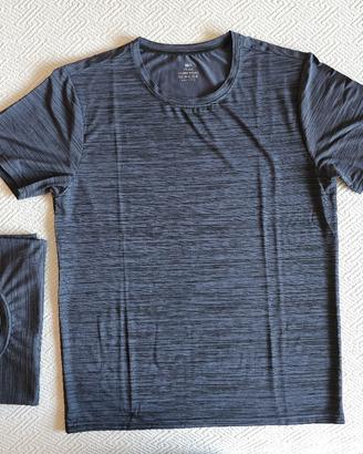 T shirt sportive  microforate  TG XS (2 pz) grigio