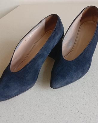 Scarpe blu camoscio 
