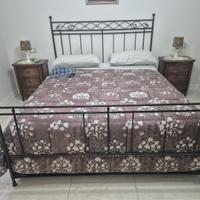 Letto matrimoniale contenitore in ferro battuto