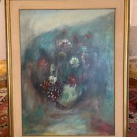 Quadro bruno donadel anni 70 vaso di fiori