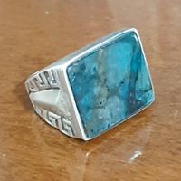 anello argento uomo 925 solitario labradorite blu