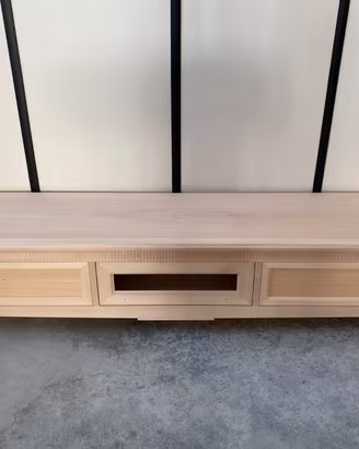Mobile soggiorno base madia porta TV legno grezzo