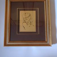 Quadro inchiostro su oro