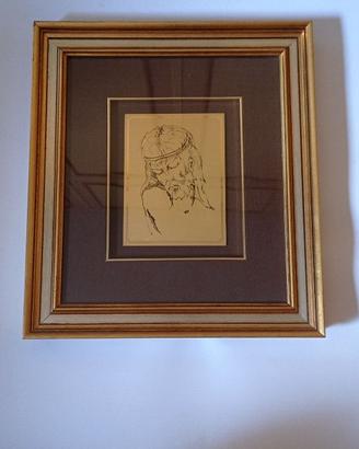 Quadro inchiostro su oro
