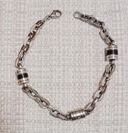 Bracciale acciaio caucciù cristallo