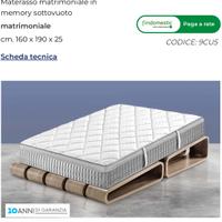 Materasso matrimoniale memory sottovuoto