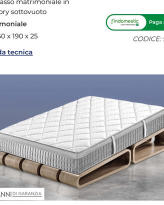 Materasso matrimoniale memory sottovuoto