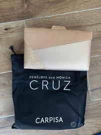 Pochette carpisa beige/rosa elegante da cerimonia