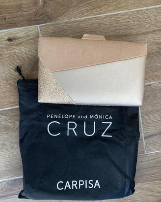 Pochette carpisa beige/rosa elegante da cerimonia