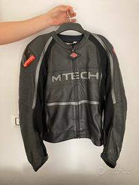Giacca da moto nera in pelle uomo tg 54 di Mtech