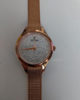Orologio Festina donna acciaio dorato e zirconi