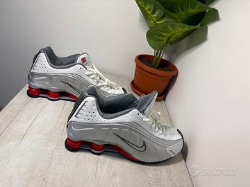 Scarpe Nike Shox R4 White/Silver/Red - Con Scatola